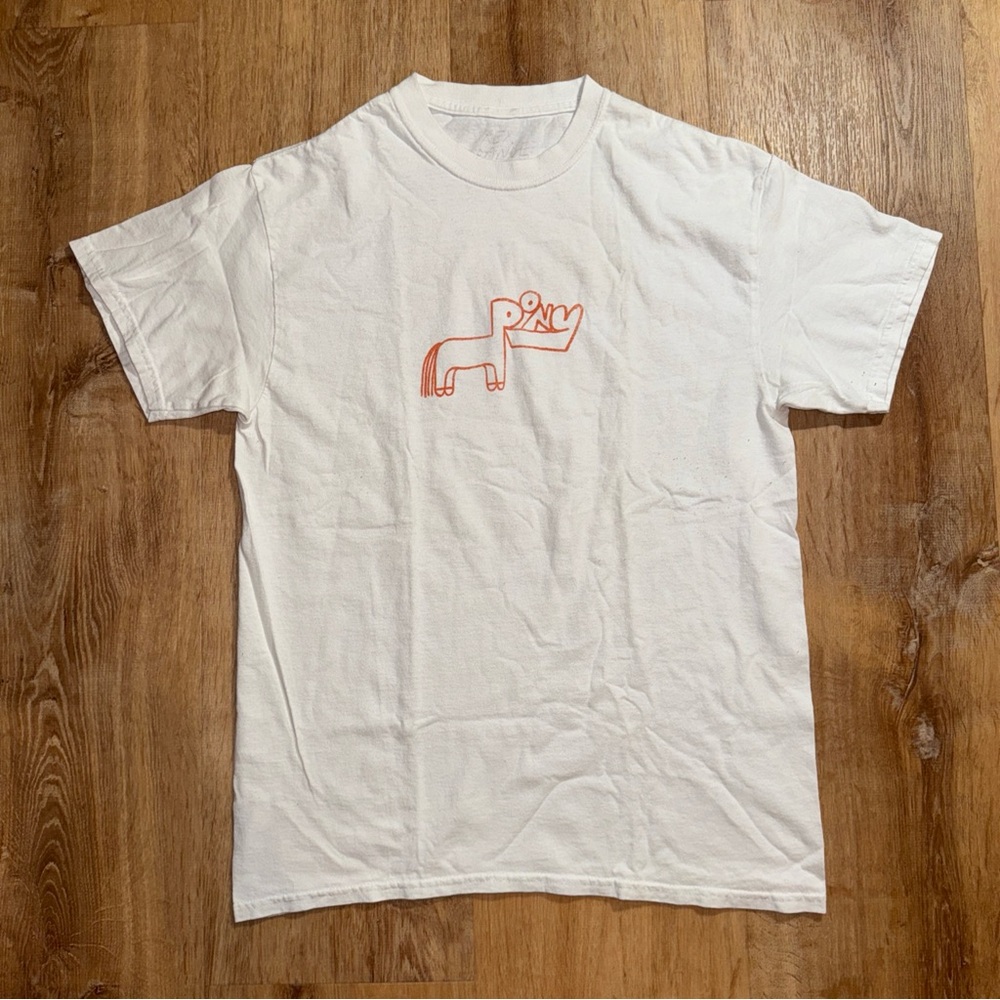 Rex Orange County Pony Graphic shirt Women Small White Short Sleeve Music Promo